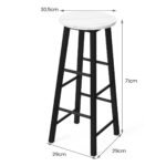 Baro kėdės su 71 cm sėdimuoju aukščiu ir dirbtinio marmuro stalviršiu 2 vnt (Balta)