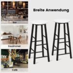 Baro kėdės su 71 cm sėdimuoju aukščiu ir dirbtinio marmuro stalviršiu 2 vnt (Balta)