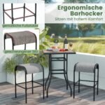 Baro kėdės metaliniu rėmu ir lenkta sėdyne iki 180 kg (Ruda)