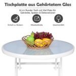 Sulankstomas lauko baldų komplektas: 2 kėdės ir staliukas (Balta)