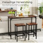 Stalviršių ir kėdžių komplektas 3 dalys (Ruda)