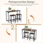 Stalviršių ir kėdžių komplektas 3 dalys (Ruda)