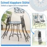 Mobiliųjų 2 kėdžių ir mozaikinio stalelio komplektas (Mėlyna)