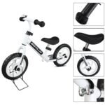 12 colių balansinis dviratukas su reguliuojamu sėdynės ir vairo aukščiu (Balta)