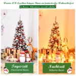 135 cm kalėdinė eglutė su sniegu ir 150 LED lempučių (Žalia)