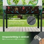 Pakeltas gėlynas su grotelėmis ir šiltnamio danga (Pilka ir balta)
