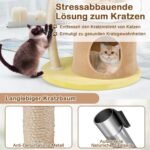 Namelių ir braižymo stulpų rinkinys katėms su dviem gultais (Geltona)