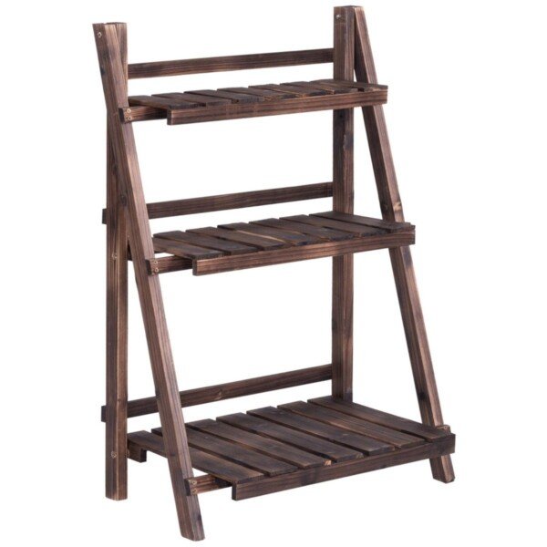 Trijų pakopų sulankstomas gėlių stovas (Ruda)