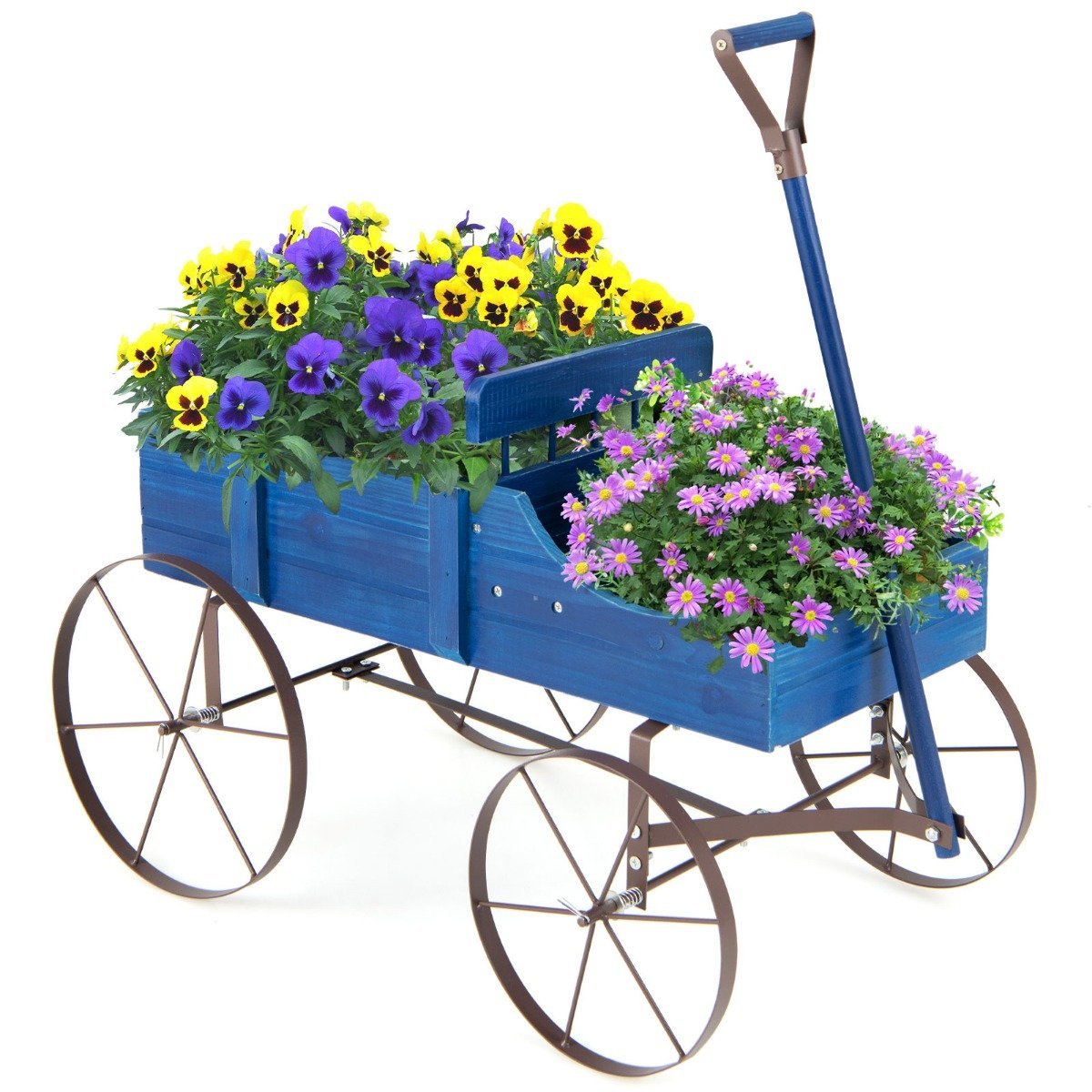 blumenst_nder-pflanzwagen-gt3662bl_1_ Medinis augalų vežimėlis su ratukais (Mėlyna)