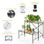 Dvigubas metalinis augalų stovas 60 x 60 x 60 5 cm (Juoda)
