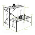 Dvigubas metalinis augalų stovas 60 x 60 x 60 5 cm (Juoda)