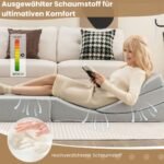 Transformuojama miegamoji sofa su 4 funkcijomis ir nuimamu skalbiamu užvalkalu (Pilka)