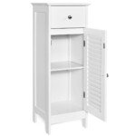 Kompaktiška vonios spintelė su stalčiumi ir žaliuzių durimis (Balta)