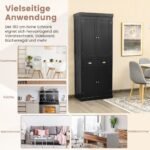 Virtuvės spinta su reguliuojamomis lentynomis 183 cm (Juoda)