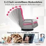 Reguliuojamas pasukamas grindų krėslas su šešiomis padėtimis (Rožinė)