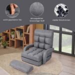 Reguliuojama sulankstoma sofa su miegojimo funkcija (Pilka)