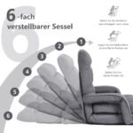 Reguliuojama sulankstoma sofa su miegojimo funkcija (Pilka)