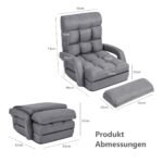 Reguliuojama sulankstoma sofa su miegojimo funkcija (Pilka)