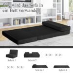 Transformuojama sofa-lova su penkiomis atlošo pozicijomis (Juoda)