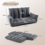 Sulankstoma 5 padėčių atlošo sėdima sofa (Pilka)