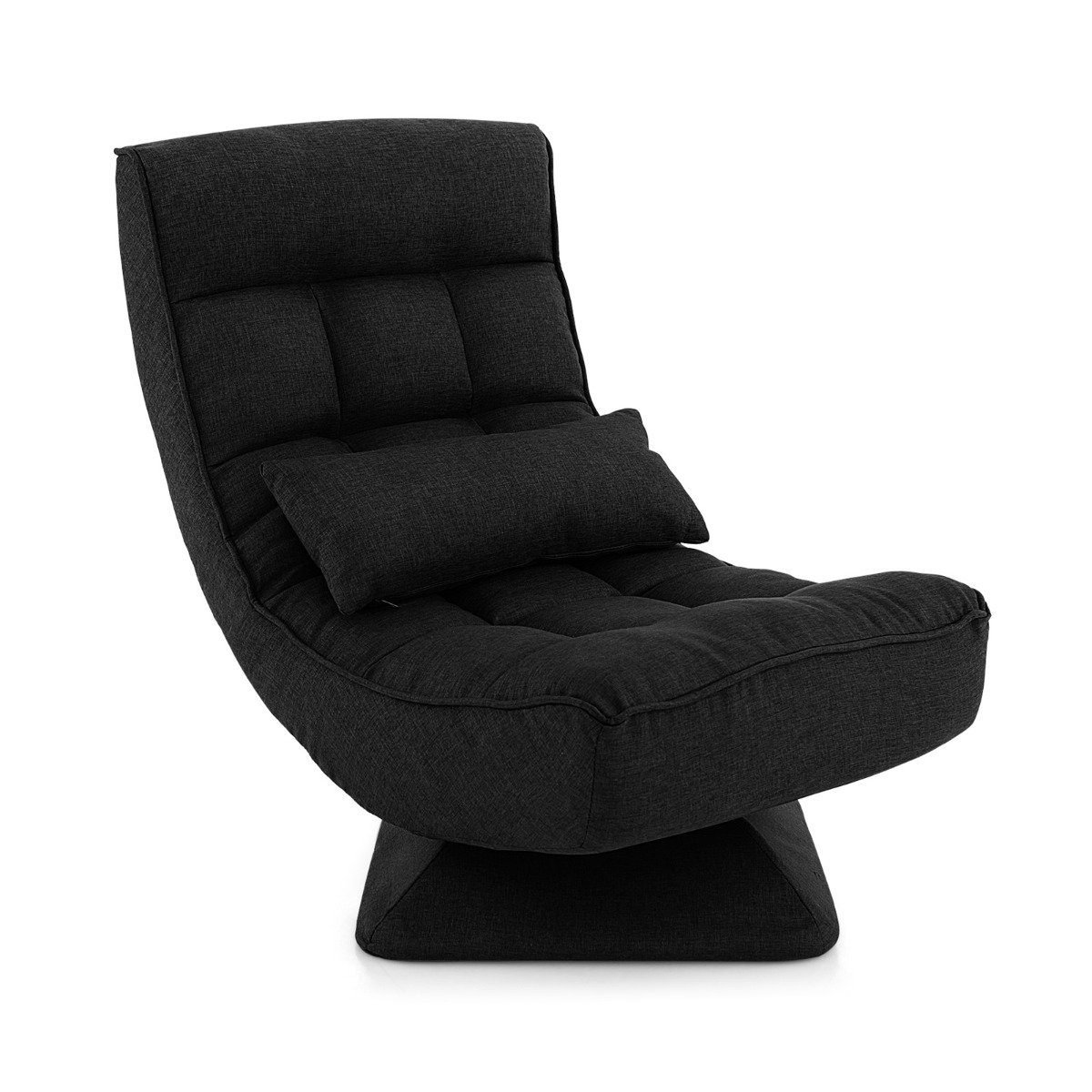 bodensofa-hv10469bk_9_ Besikreipiantis grindų krėslas su atlošu ir juosmens atrama (Juoda)