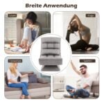 Besparė stalo kėdė su atlošu ir juosmens atrama (Pilka)