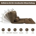 Reguliuojama grindų sofa su šešiomis padėtimis (Kavos)