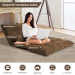 Reguliuojama grindų sofa su šešiomis padėtimis (Kavos)