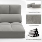 Sulankstomas 3-in-1 grindų suolas su miego funkcija ir reguliuojamu atlošu (Šviesiai pilka)
