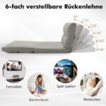 Sulankstomas 3-in-1 grindų suolas su miego funkcija ir reguliuojamu atlošu (Šviesiai pilka)