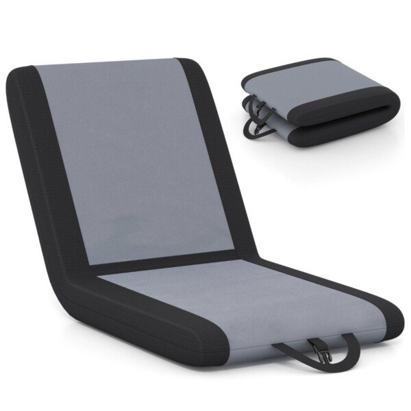 Sėdimasis lauko krėslas su reguliuojamu atlošu (Pilka)