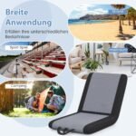 Sėdimasis lauko krėslas su reguliuojamu atlošu (Pilka)