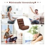 Reguliuojamas sulankstomas grindų fotelis su atlošu (Ruda)