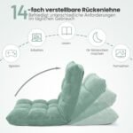 Reguliuojamo atlošo minkšta grindų kėdė (Žalia)