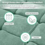 Reguliuojamo atlošo minkšta grindų kėdė (Žalia)