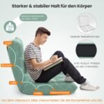 Reguliuojamo atlošo minkšta grindų kėdė (Žalia)