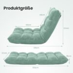 Reguliuojamo atlošo minkšta grindų kėdė (Žalia)