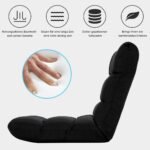 Reguliuojamas grindų krėslas su atlošu (Juoda)