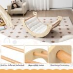 Medinis 2-in-1 kopimo lankas ir sūpynės su paminkštinimu (Natūrali)