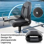 Sulankstoma laivų sėdynių komplektas su 7 cm paminkštinimu (Juoda)