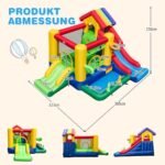 Pripučiama pilis su čiuožyklomis ir kamuoliukų baseinu (Daugiaspalvė)