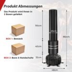 Aukštas stovintis bokso maišas su siurbimo pagrindu ir pirštinėmis (Juoda)