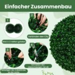 Dirbtinė buksmedžio rutulinė puošmena 52 cm (Žalia)