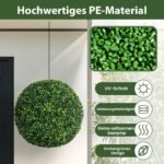 Dirbtinė buksmedžio rutulys 48 cm UV atspari (Žalia)