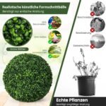 Dirbtinė buksmedžio rutulys 48 cm UV atspari (Žalia)