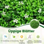 Dirbtinio buksmedžio formos rutulys su baltais žiedais (Žalia)