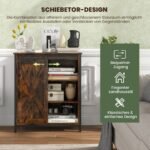 Virtuvės spintelė su šoninėmis durimis ir reguliuojamomis lentynomis (Rustiška ruda)