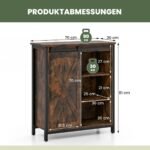 Virtuvės spintelė su šoninėmis durimis ir reguliuojamomis lentynomis (Rustiška ruda)