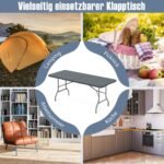 Sulankstomas lauko stalas 180 cm su HDPE stalviršiu (Pilka)