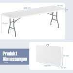 Sulankstomas lauko stalas su HDPE stalviršiu ir rankena (Balta)